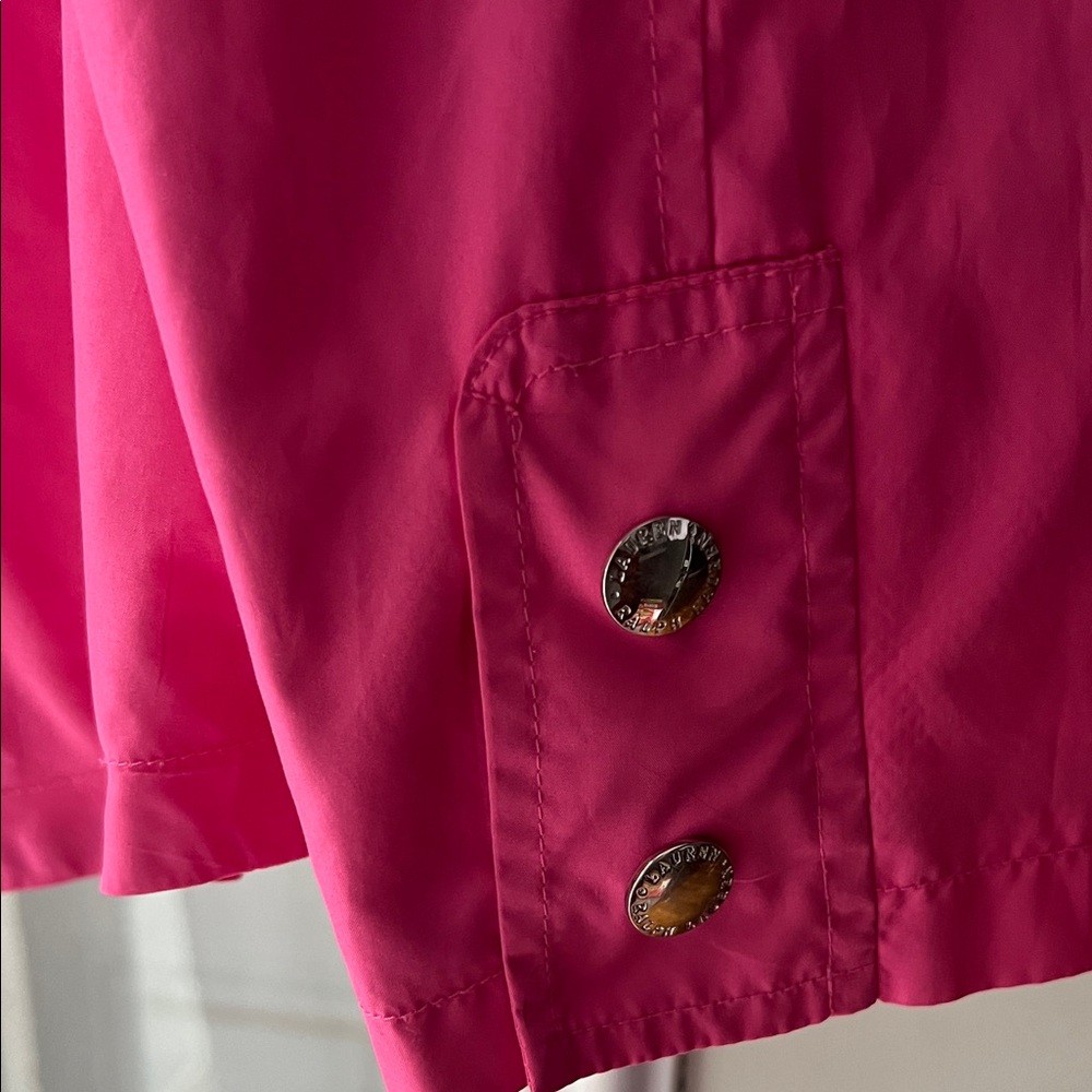 Lauren Ralph Lauren Women Petite Large Pink Lined Windbreaker Jacket - Picture 7 of 8